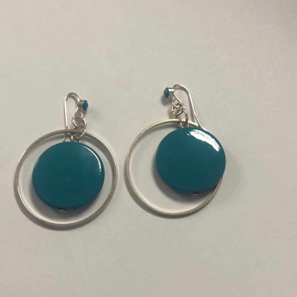 Turquoise and silver earrings
